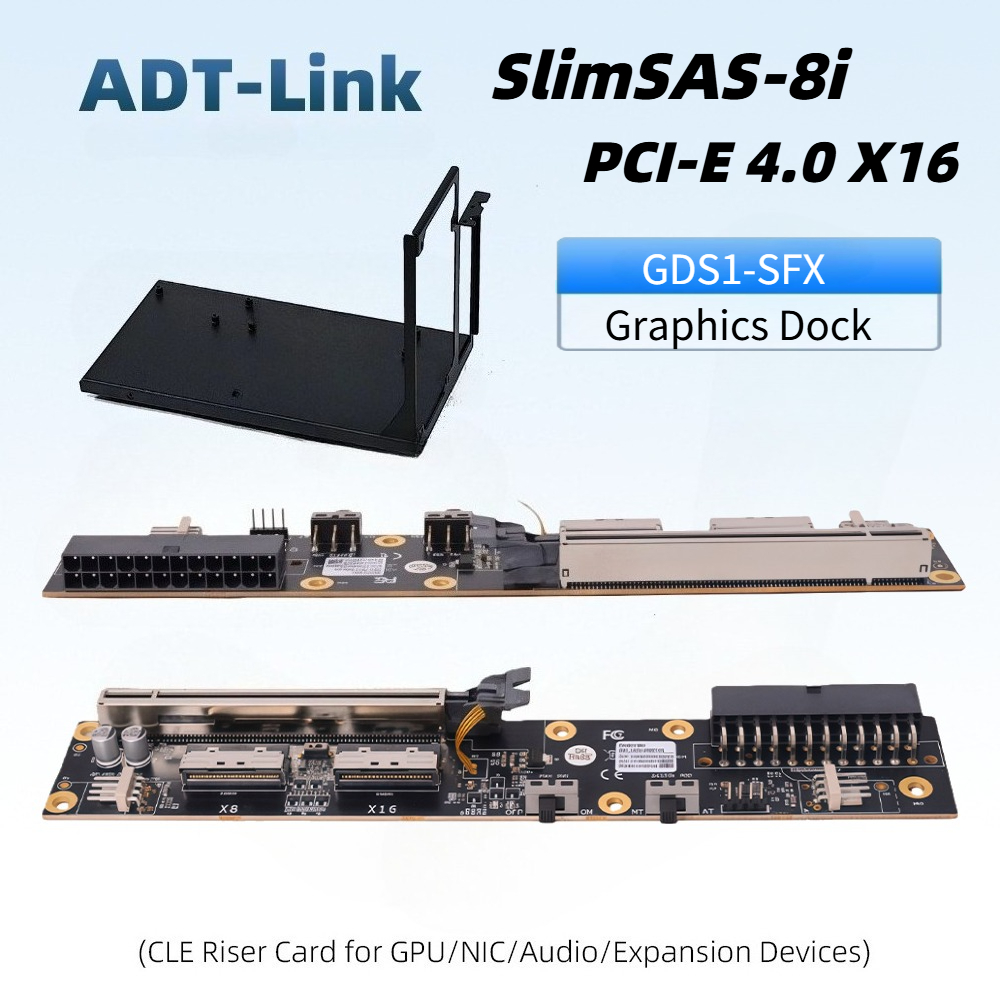Base de Conexión Dual SlimSAS  - Oculink Egpu Dock Graphics Card reseña y precio